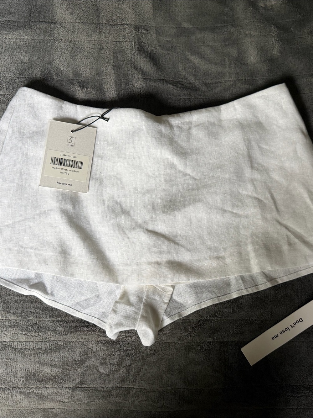 Reformation Mia Low Rise White Women’s Linen Skort